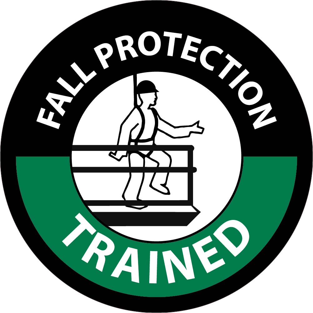 Hard Hat Emblem, Fall Protection Trained, 2" Dia, Ps Vinyl - HH124-eSafety Supplies, Inc