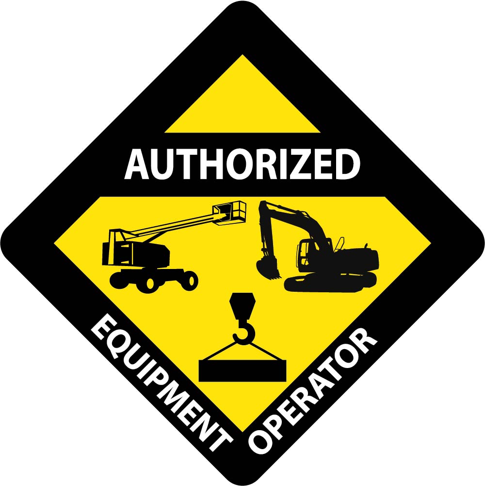 Hard Hat Emblem, Authorized Equipment Operator, 2" X 2", Ps Vinyl - HH130-eSafety Supplies, Inc