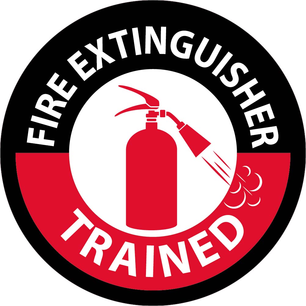 Hard Hat Emblem, Fire Extinguisher Trained, 2" Dia, Ps Vinyl - HH136-eSafety Supplies, Inc