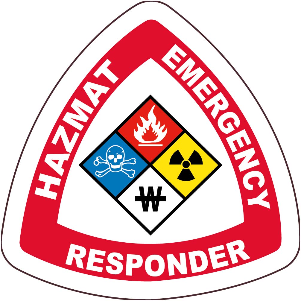 Hard Hat Emblem, Hazmat Emergency Responder, 2" X 2", Ps Vinyl - HH138-eSafety Supplies, Inc