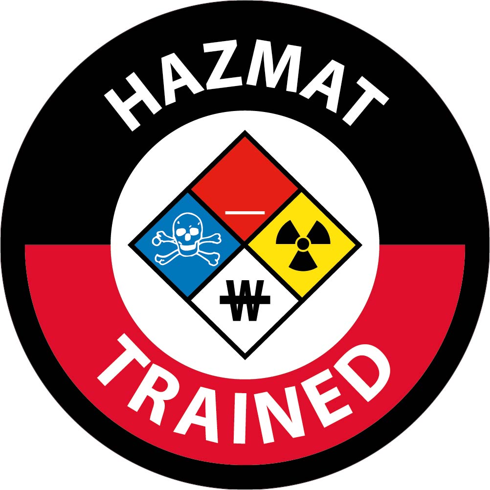 Hard Hat Emblem, Hazmat Trained, 2" Dia, Ps Vinyl - HH139-eSafety Supplies, Inc