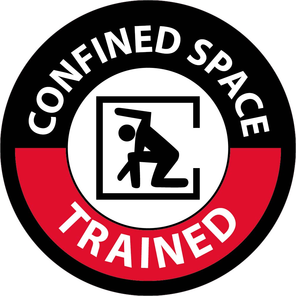 Hard Hat Label, Confined Space Trained, 2" Dia, Reflective Ps Vinyl, 25/Pk - HH142R-eSafety Supplies, Inc