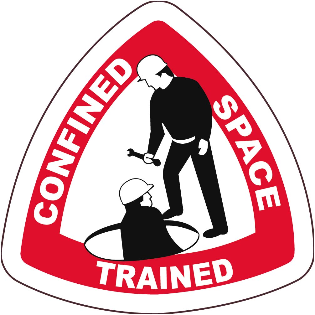 Hard Hat Label, Confined Space Trained, 2" X 2", Reflective Ps Vinyl, 25/Pk - HH143R-eSafety Supplies, Inc