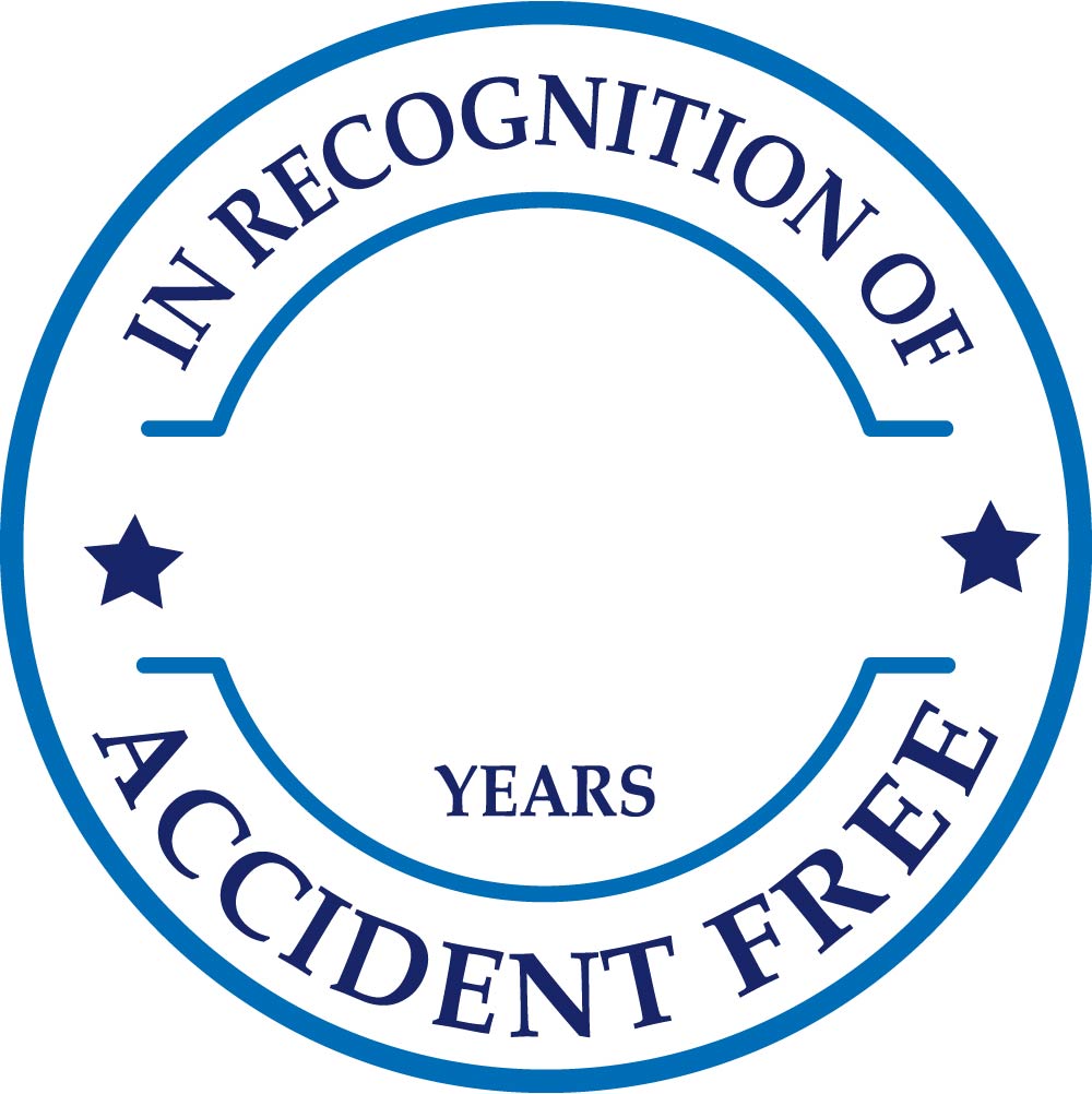 Hard Hat Label, In Recognition Of Years Accident Free, 2" Dia, Reflective Ps Vinyl, 25/Pk - HH149R-eSafety Supplies, Inc