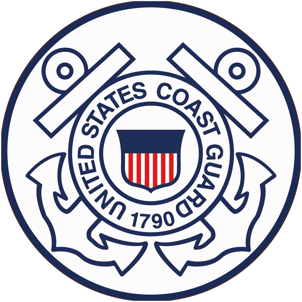 Hard Hat Emblem, United States Coast Guard, 2" Dia, Ps Vinyl - HH150-eSafety Supplies, Inc