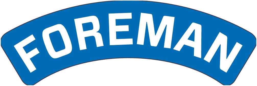 Foreman, 1 X 3, Hard Hat Label, Ps Vinyl, 25/Pk - HH163-eSafety Supplies, Inc