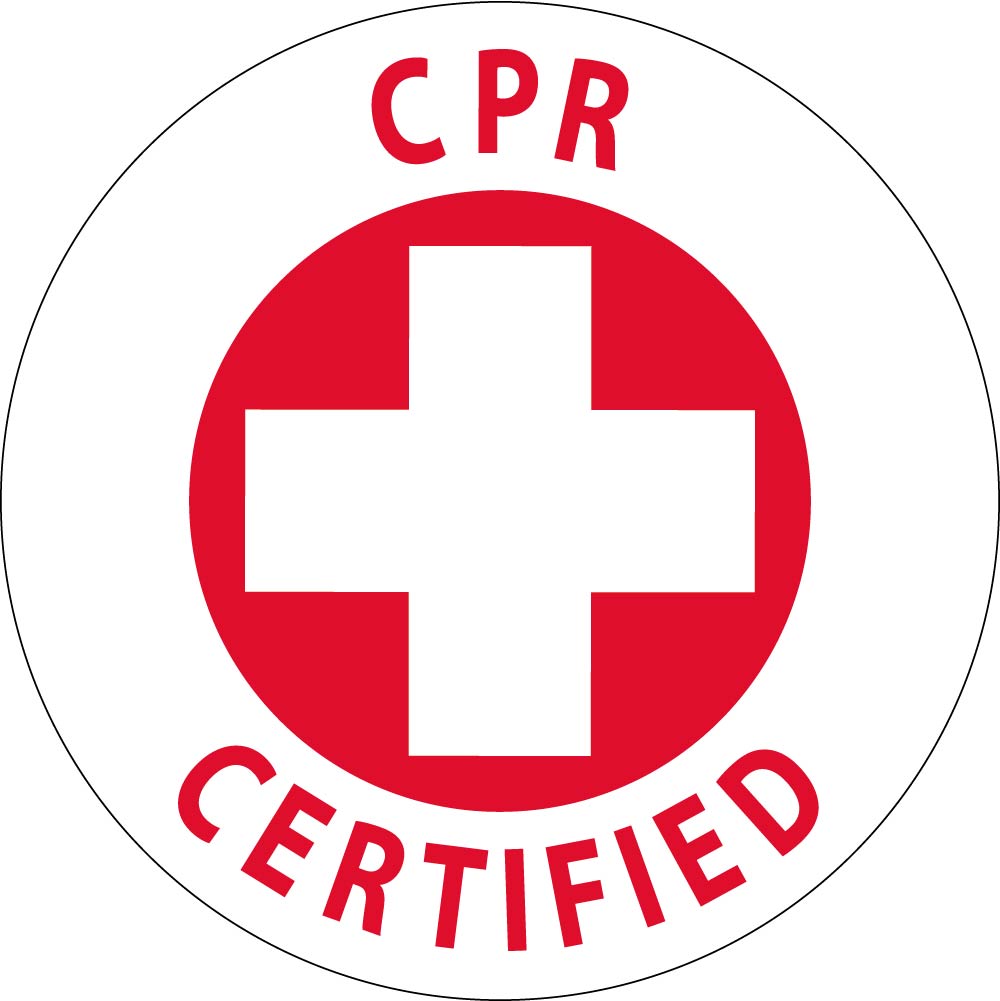 Hard Hat Label Cpr Certified, 2"Dia. Reflective Ps Vinyl, 25/Pk - HH22R-eSafety Supplies, Inc