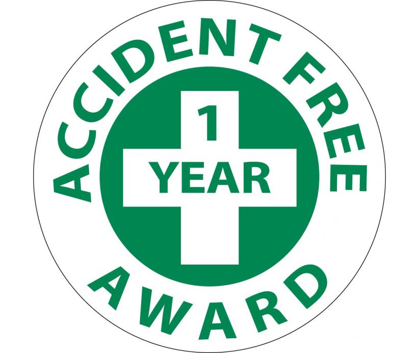 Accident Free 1 Year Award Hard Hat Emblem - Pack of 25-eSafety Supplies, Inc