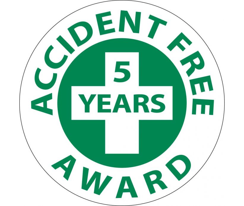 Accident Free 5 Years Award Hard Hat Emblem - Pack of 25-eSafety Supplies, Inc