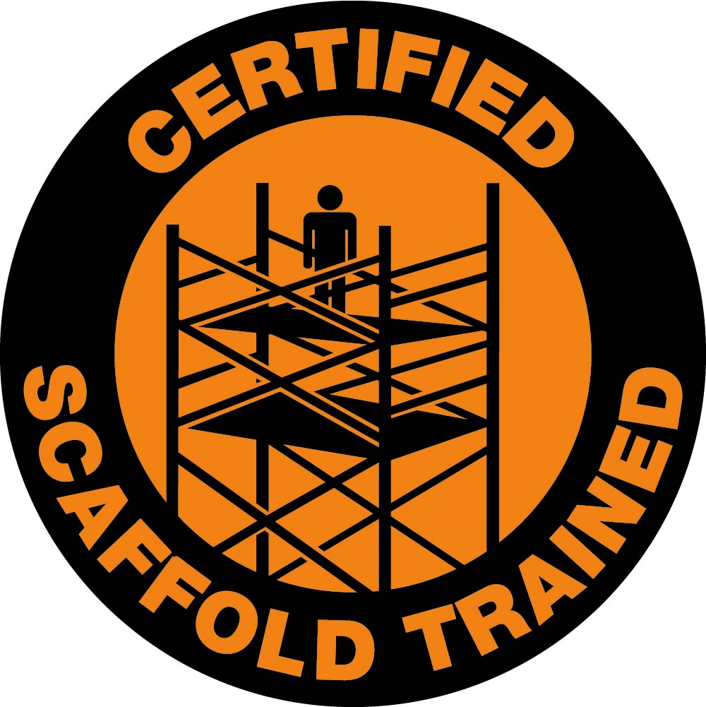 Hard Hat Label, Certified Scaffold Trained, 2"Dia. Reflective Ps Vinyl, 25/Pk - HH68R-eSafety Supplies, Inc