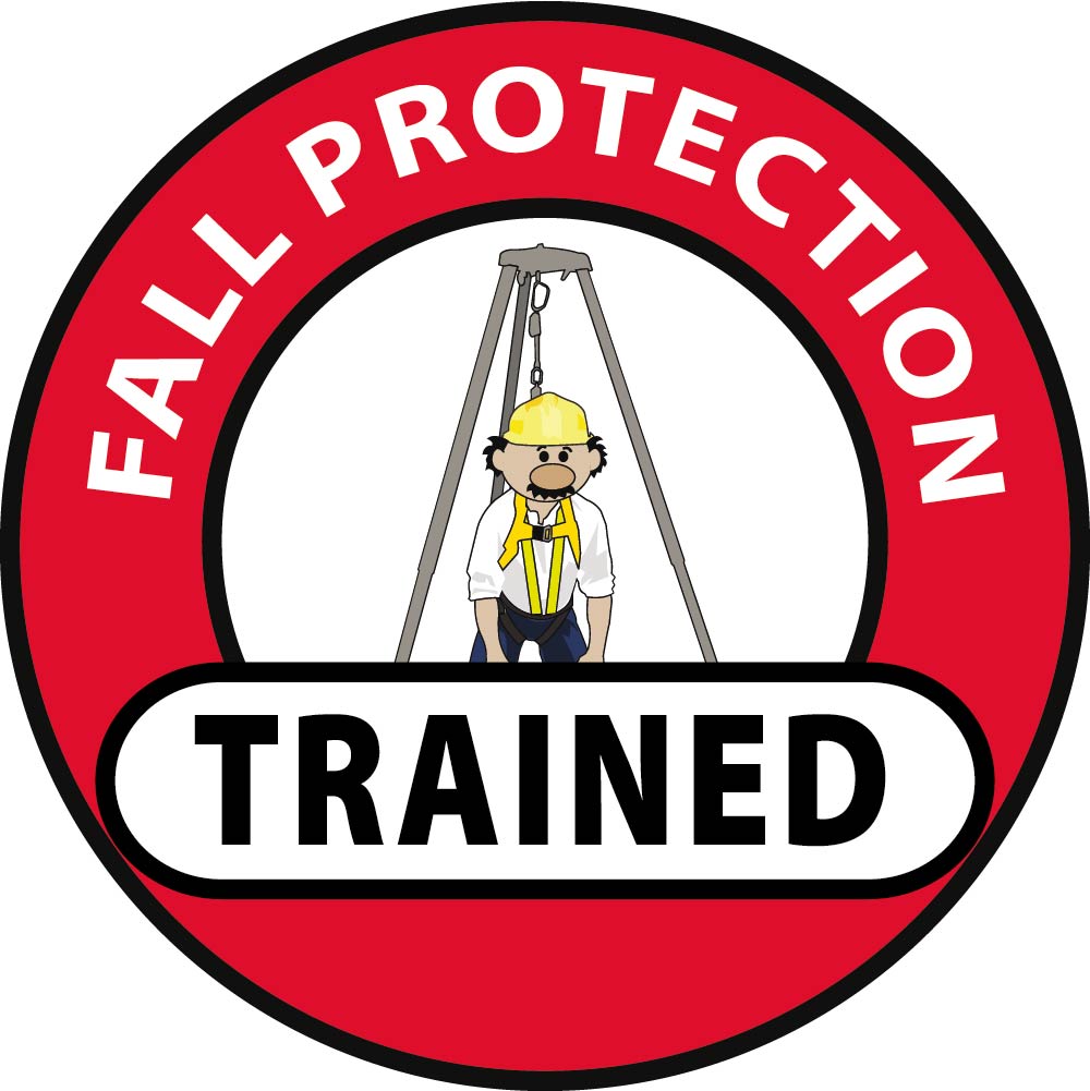 Hard Hat Label, Fall Protection Trained, 2"Dia. Reflective Ps Vinyl, 25/Pk - HH71R-eSafety Supplies, Inc