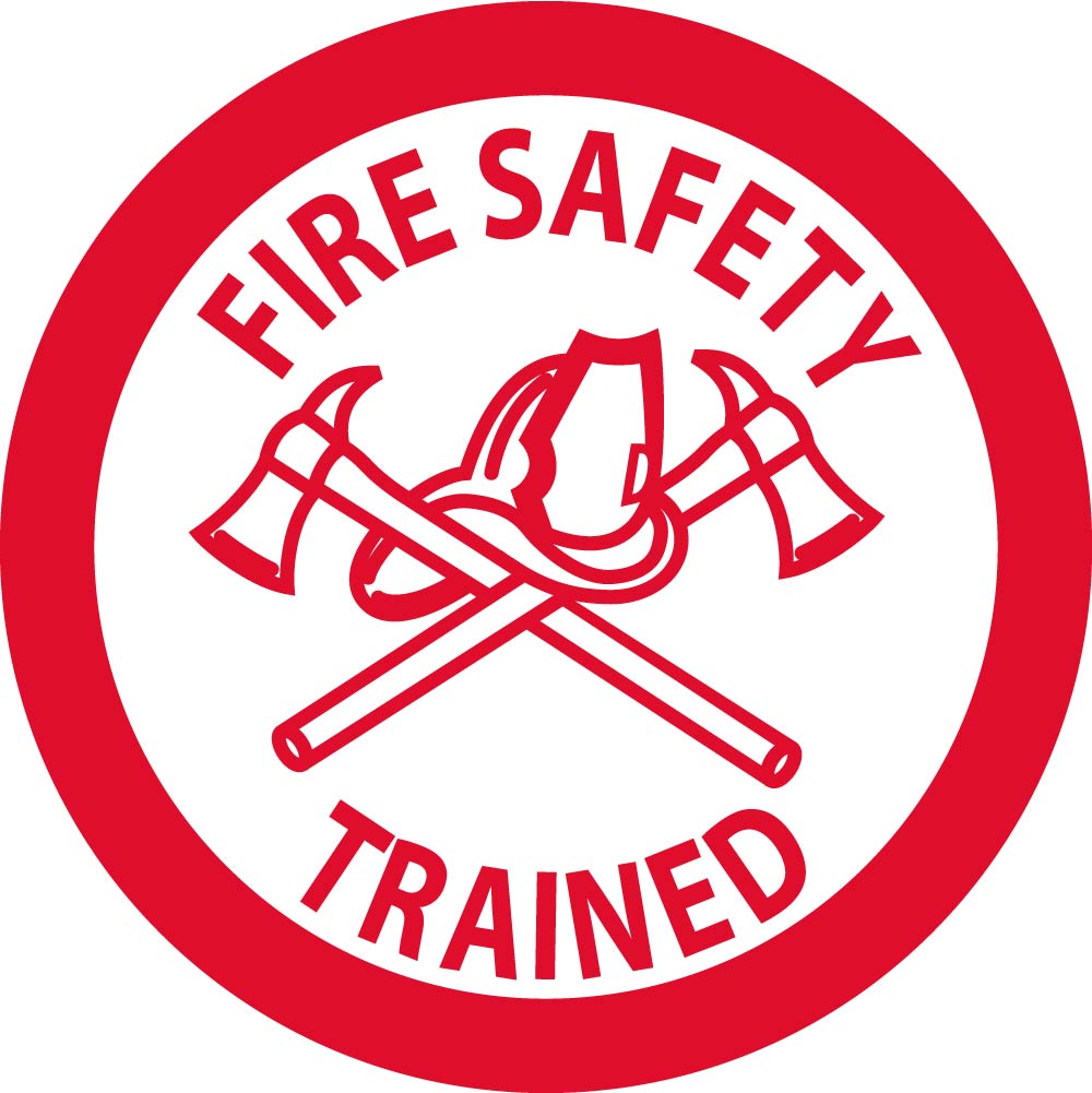 Hard Hat Label, Fire Safety Trained, 2"Dia. Reflective Ps Vinyl, 25/Pk - HH72R-eSafety Supplies, Inc