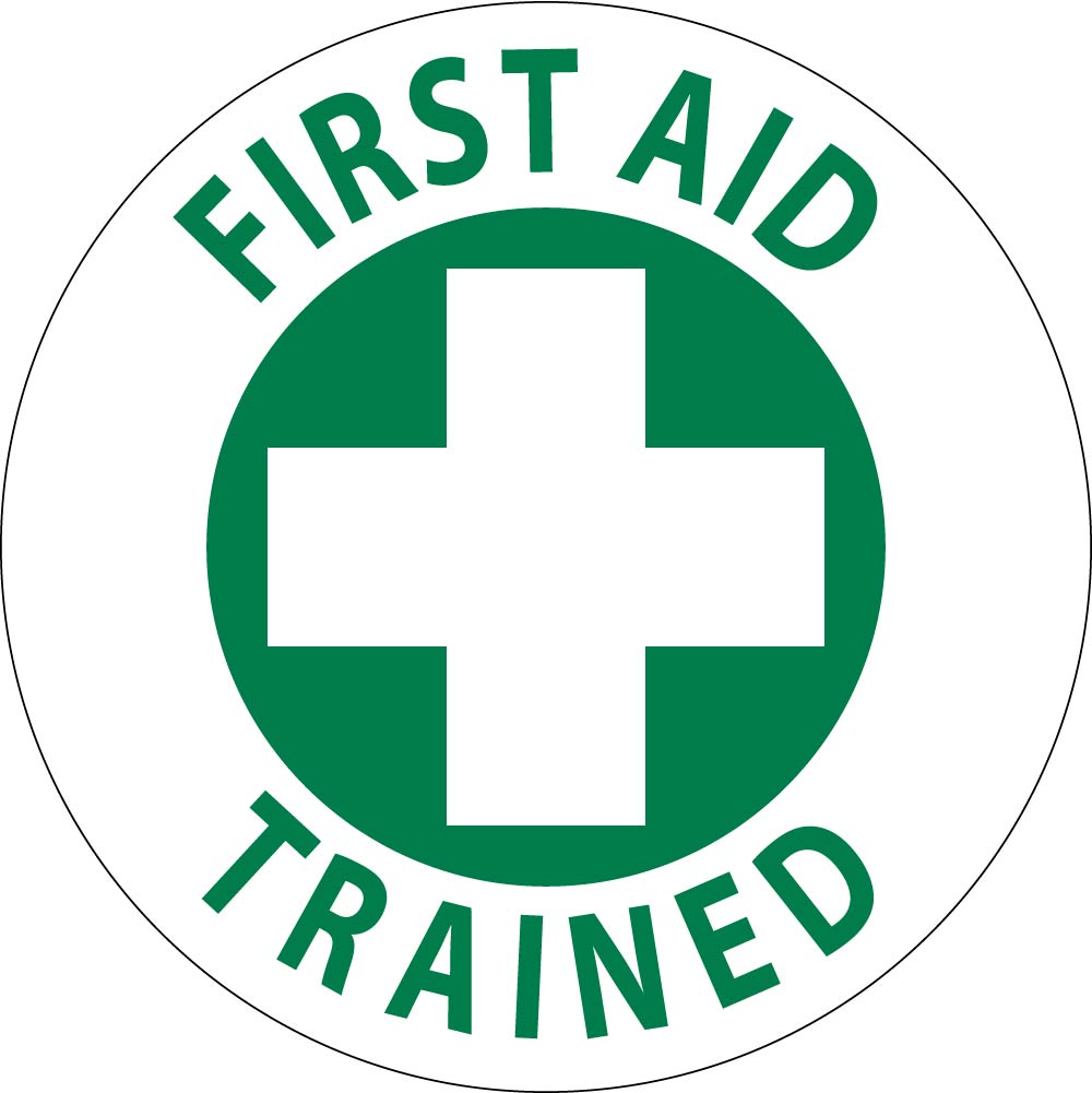 Hard Hat Label, First Aid Trained, 2"Dia. Reflective Ps Vinyl, 25/Pk - HH73R-eSafety Supplies, Inc