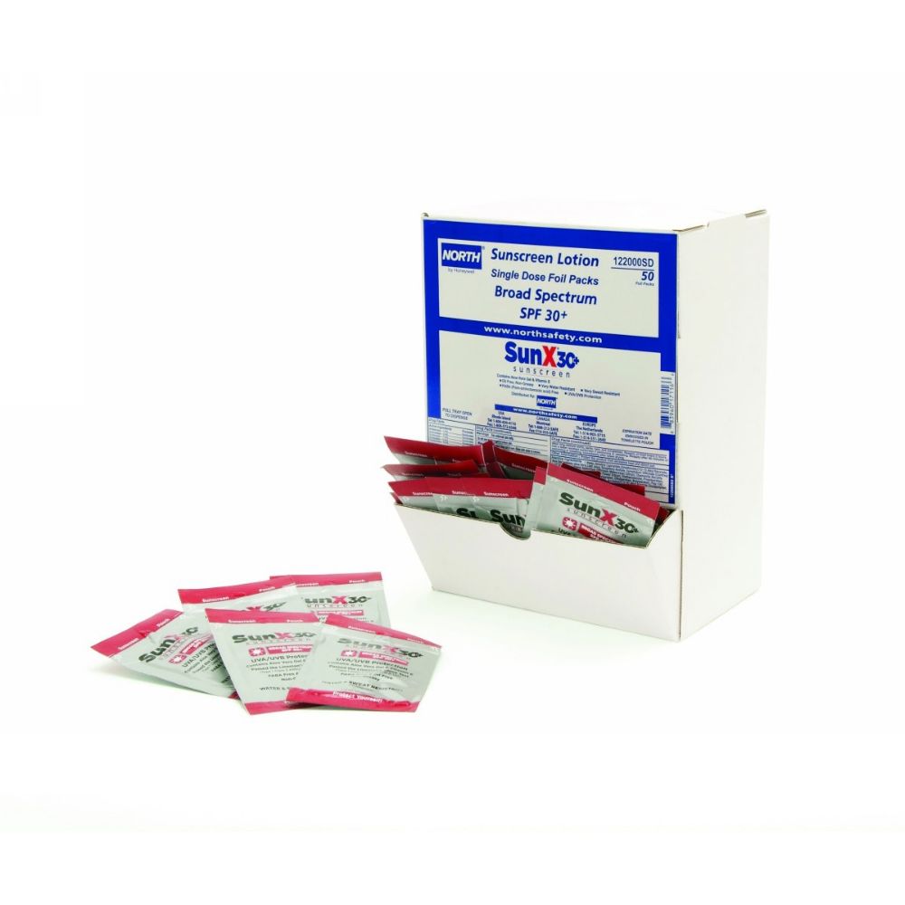 Honeywell 50 Pack Dispense Box SunX SPF 30 Sunscreen-eSafety Supplies, Inc
