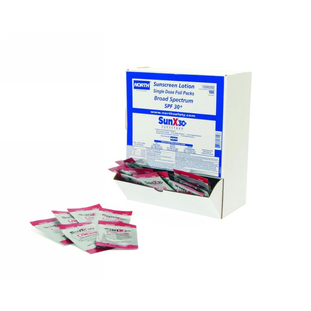 Honeywell 100 Pack Dispense Box SunX SPF 30 Sunscreen-eSafety Supplies, Inc