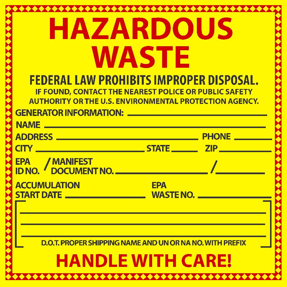 Hazardous Waste Hazmat Label - Roll-eSafety Supplies, Inc