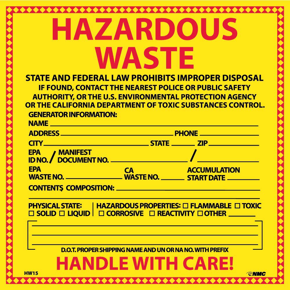 Hazardous Waste California Hazmat Label - Pack of 25-eSafety Supplies, Inc