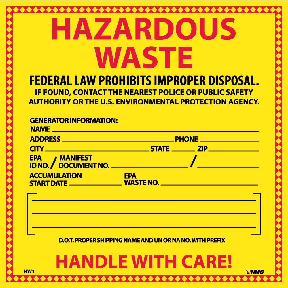 Hazardous Waste Hazmat Label - Pack of 25-eSafety Supplies, Inc