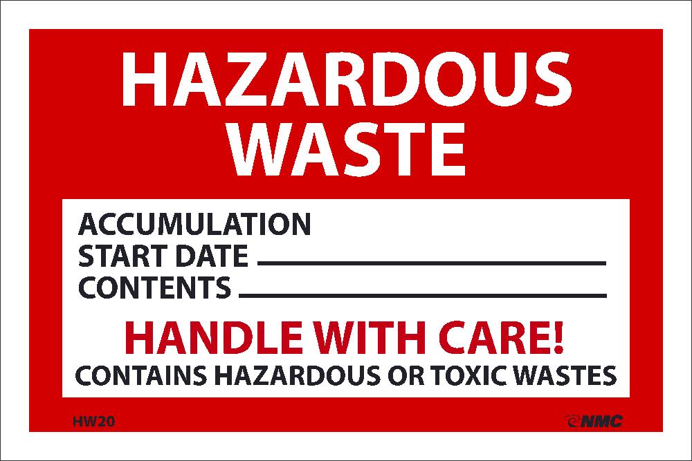 Hazardous Waste Handle With Care Hazmat Label - Roll-eSafety Supplies, Inc