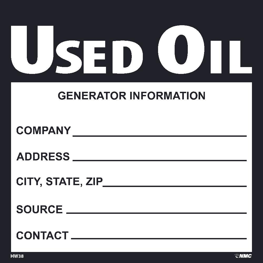 Use Oil Hazmat Label - Roll-eSafety Supplies, Inc
