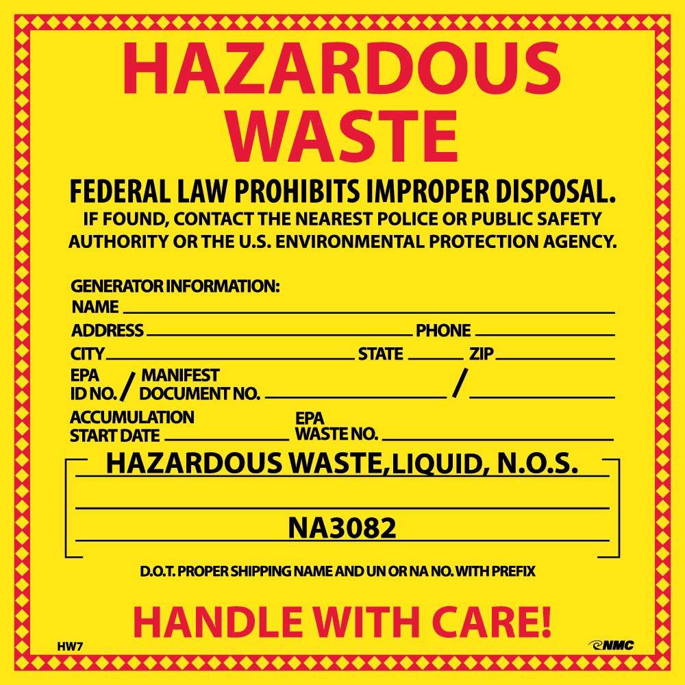 Hazardous Waste For Liquids Hazmat Label - Pack of 25-eSafety Supplies, Inc