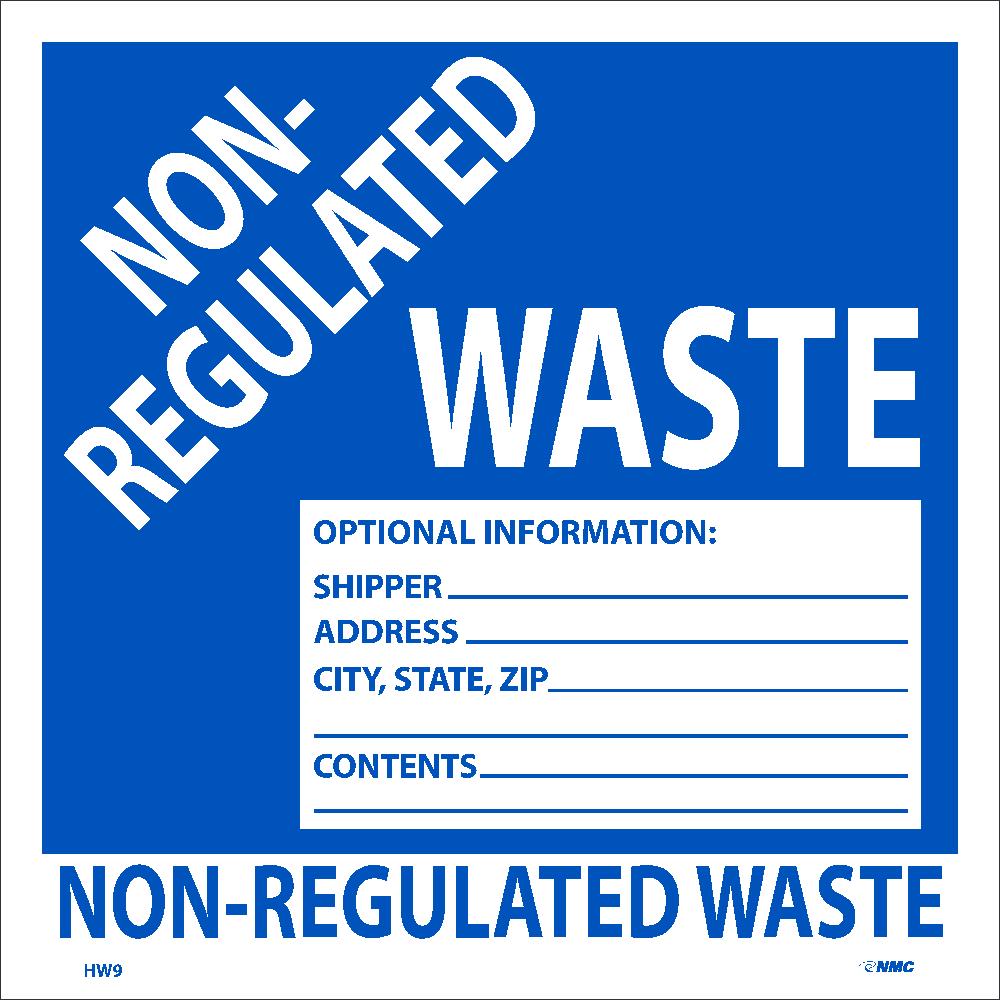 Non Regulated Waste Hazmat Label - Roll-eSafety Supplies, Inc