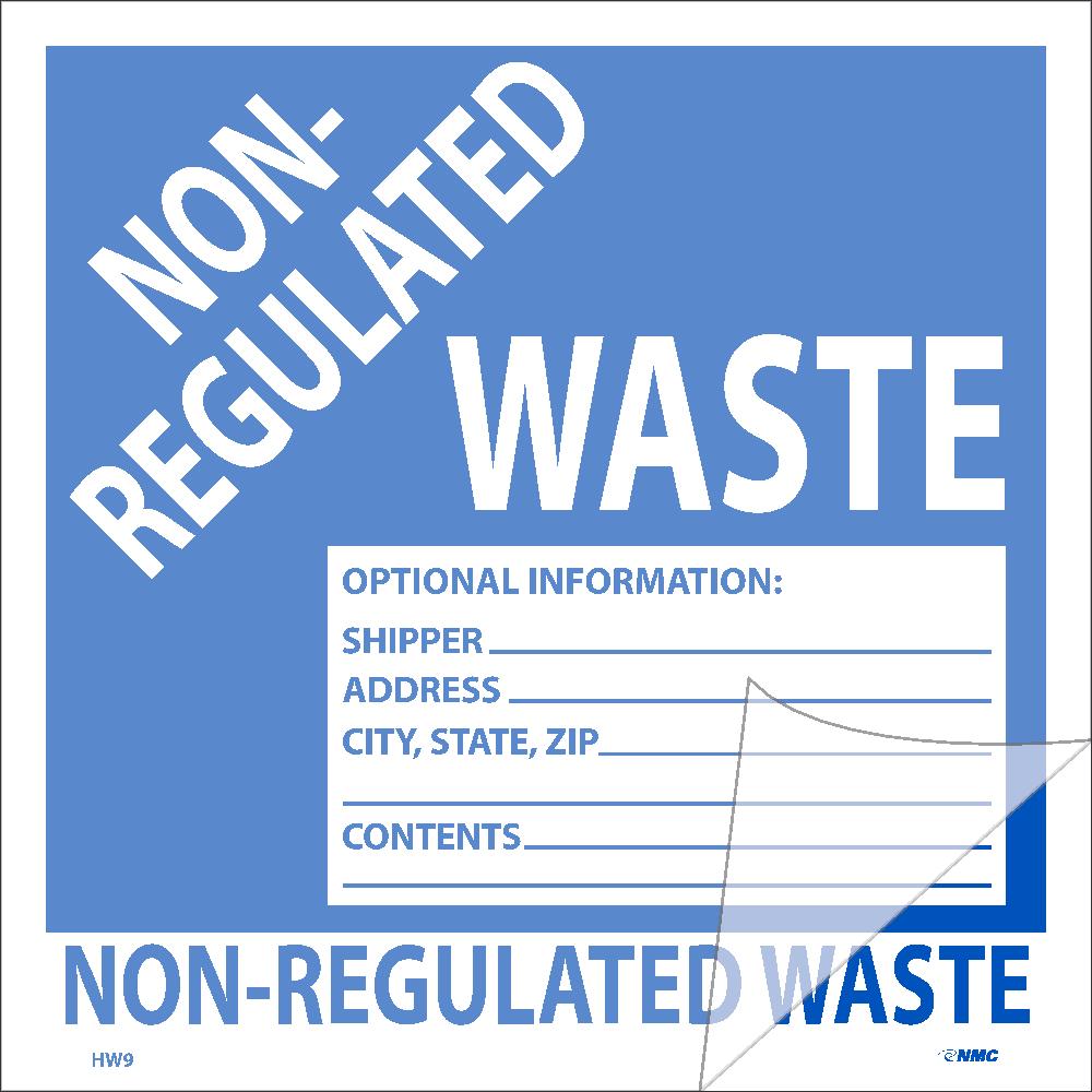 Non-Regulated Waste Self-Laminating Label-eSafety Supplies, Inc