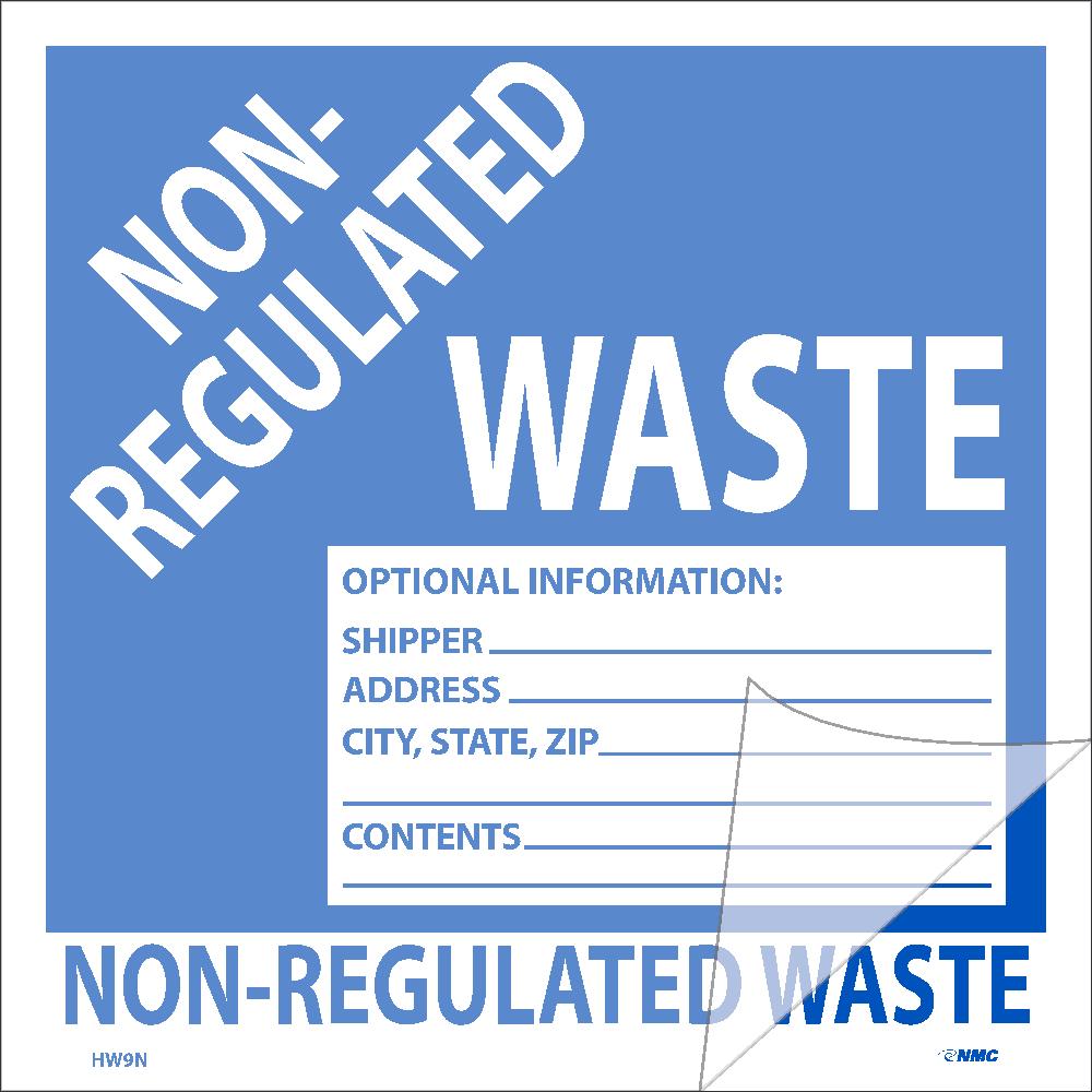 Non-Regulated Waste Self-Laminating Label - Pack of 25-eSafety Supplies, Inc