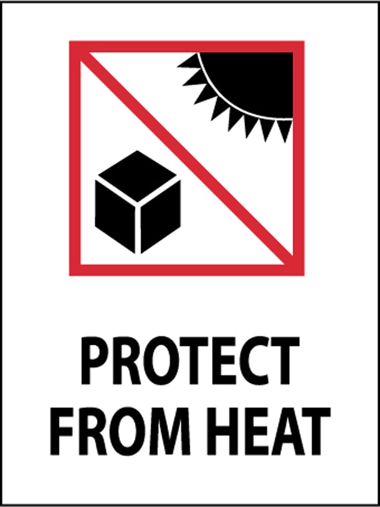 Protect From Heat (Graphic) International Shipping Label - Roll-eSafety Supplies, Inc