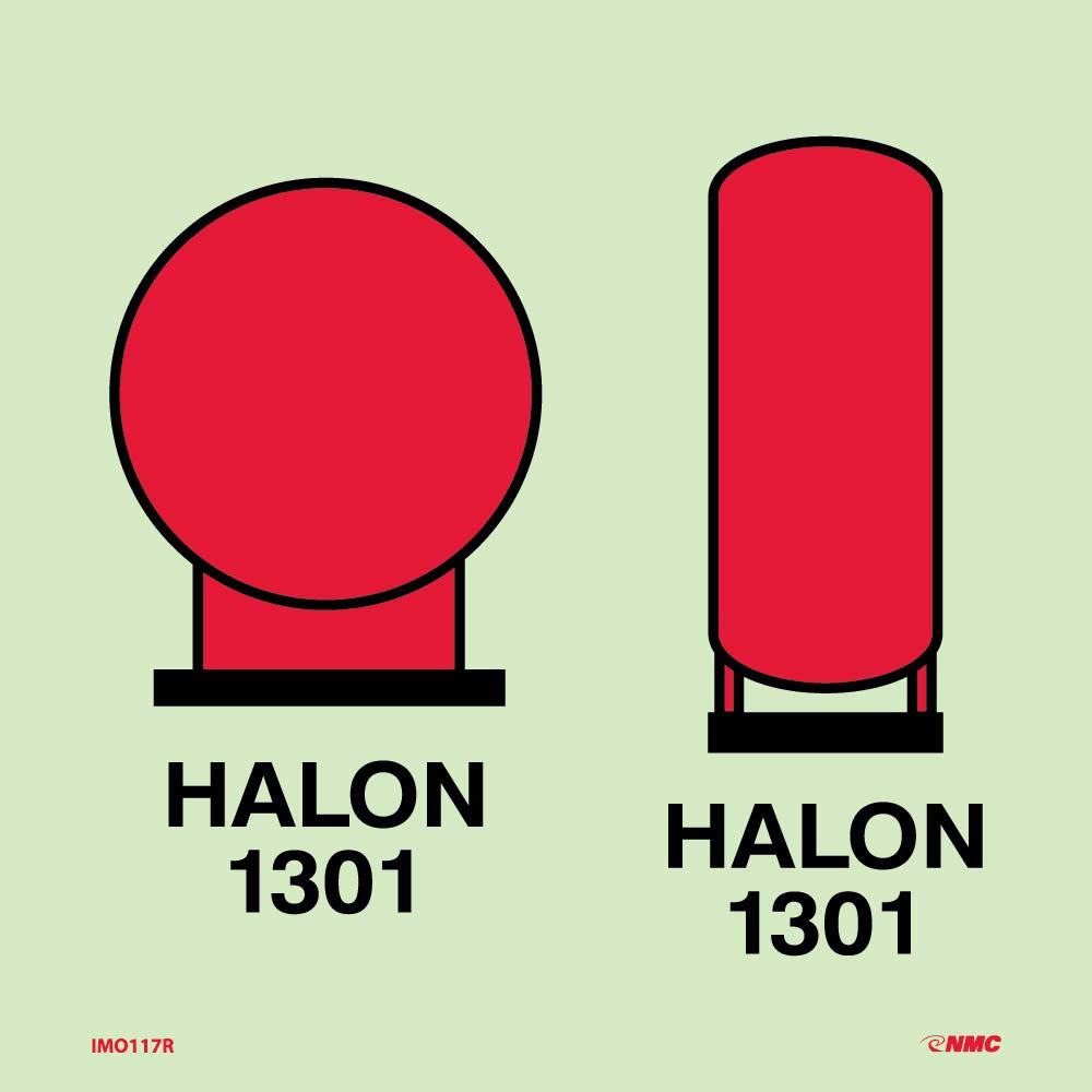 Symbol Halon Bottles In Protected Ar.. Imo Label-eSafety Supplies, Inc