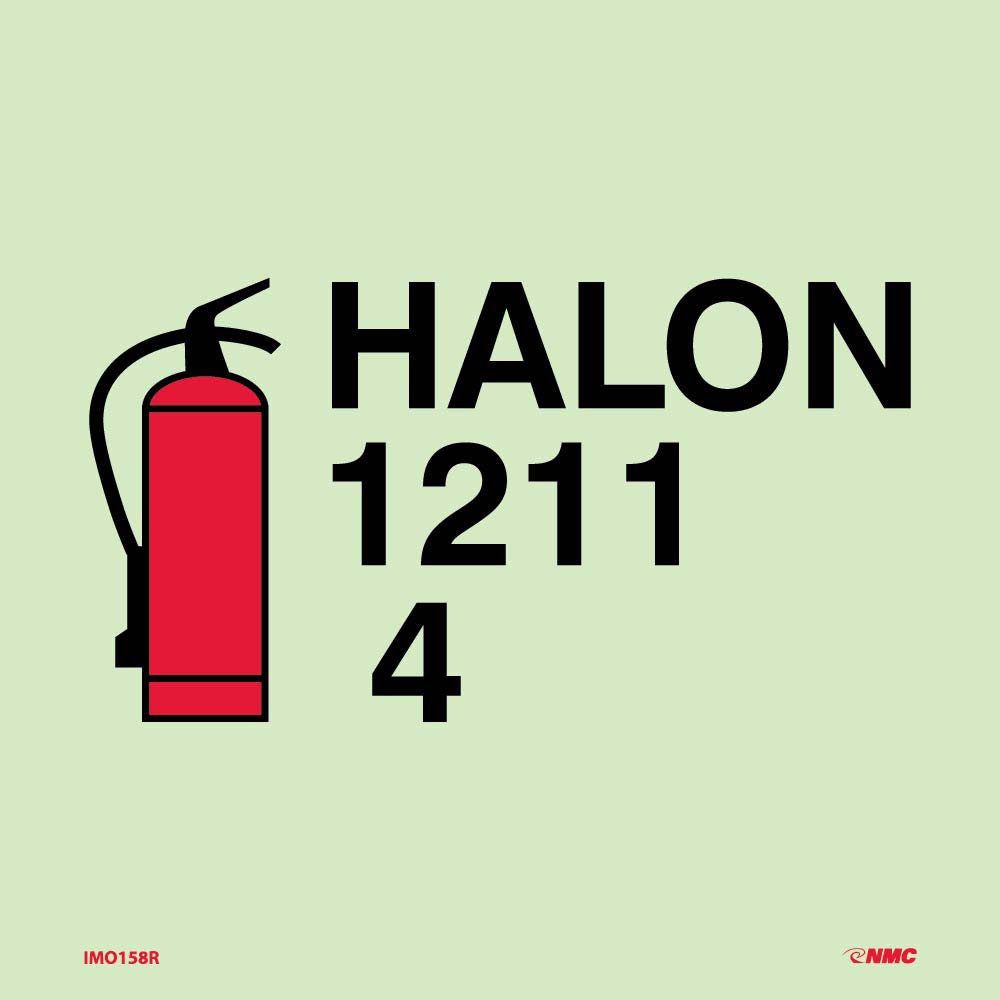 Symbol Fire Extinguisher Halon Imo Label-eSafety Supplies, Inc