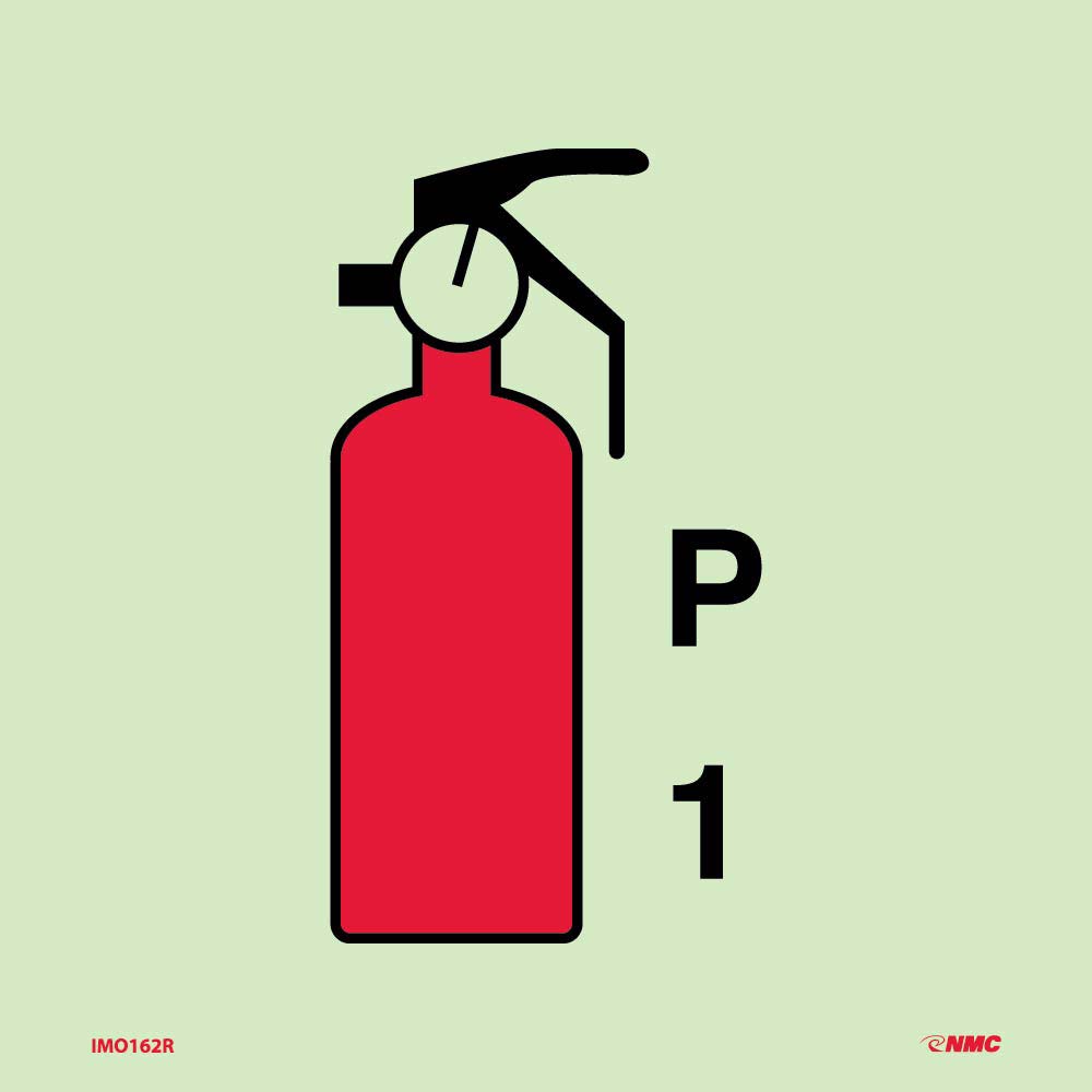 Symbol Fire Extinguisher Powder P1 Imo Label-eSafety Supplies, Inc