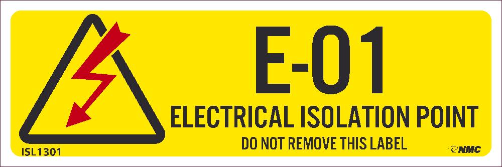 Energy Isolation, Electrical Isolation Point, Labels, 1X3, Ps Vinyl, S