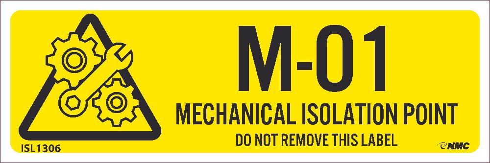 Energy Isolation, Mechanical Isolation Point, Labels, 1X3, Ps Vinyl, Strip Of 10 Labels, Sequential Numbering 1-10, Pk10 - ISL1306-eSafety Supplies, Inc