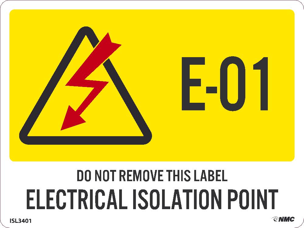 Energy Isolation, Electrical Isolation Point, Labels, 3X4, Ps Vinyl, 2