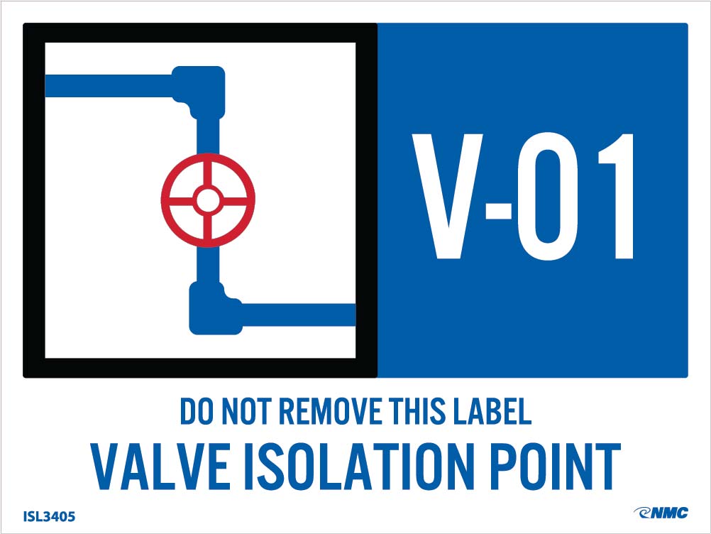 Energy Isolation, Valve Isolation Point, Labels, 3X4, Ps Vinyl, 2 Stri