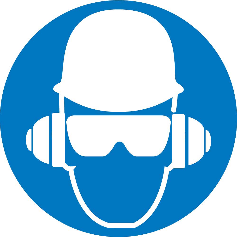 Graphic Wear Head Hearing And Eye P Iso Label - 10 Pack-eSafety Supplies, Inc