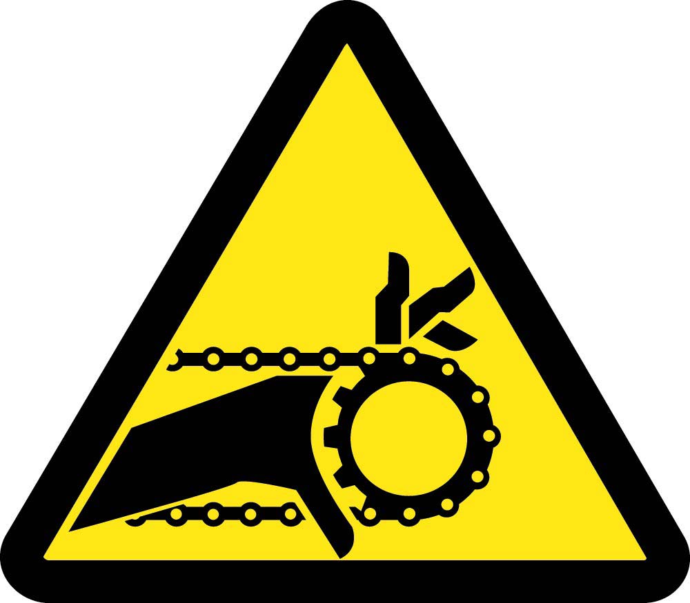 Chain Drive Entanglement Hazard Iso Label - 10 Pack-eSafety Supplies, Inc