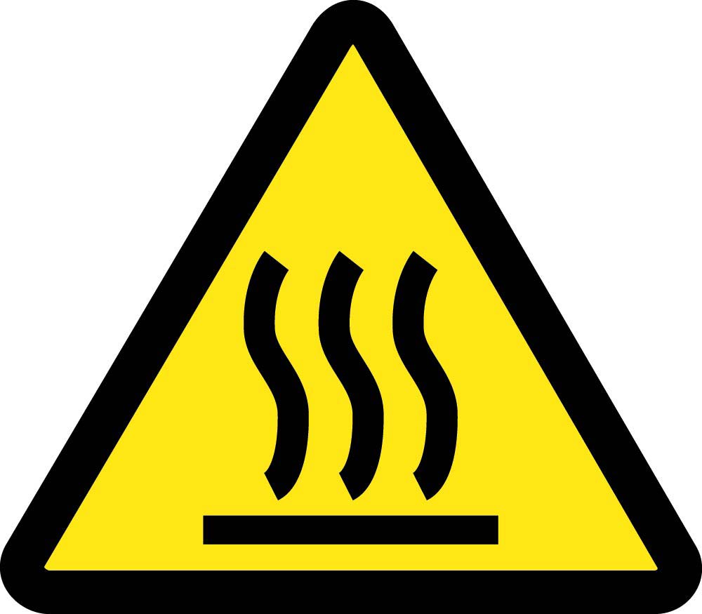 Graphic Heated Hot Surface Hazard Iso Label - 10 Pack-eSafety Supplies, Inc