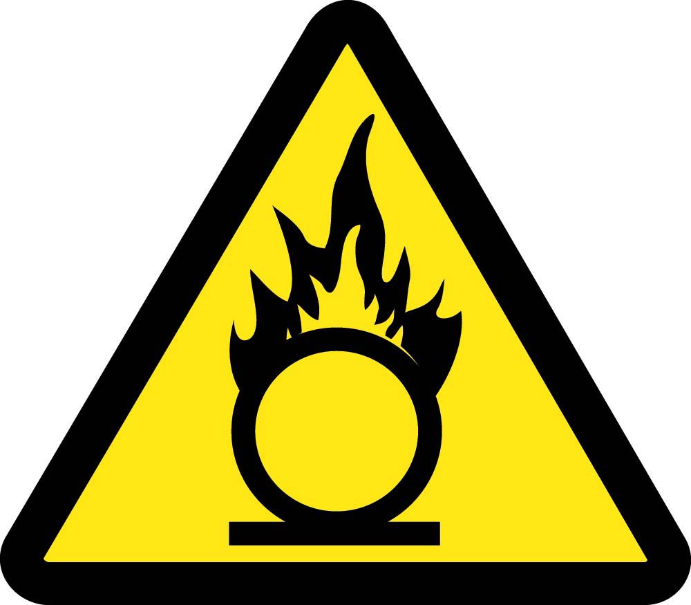 Graphic Oxidizing Materials Hazard Iso Label - 10 Pack-eSafety Supplies, Inc