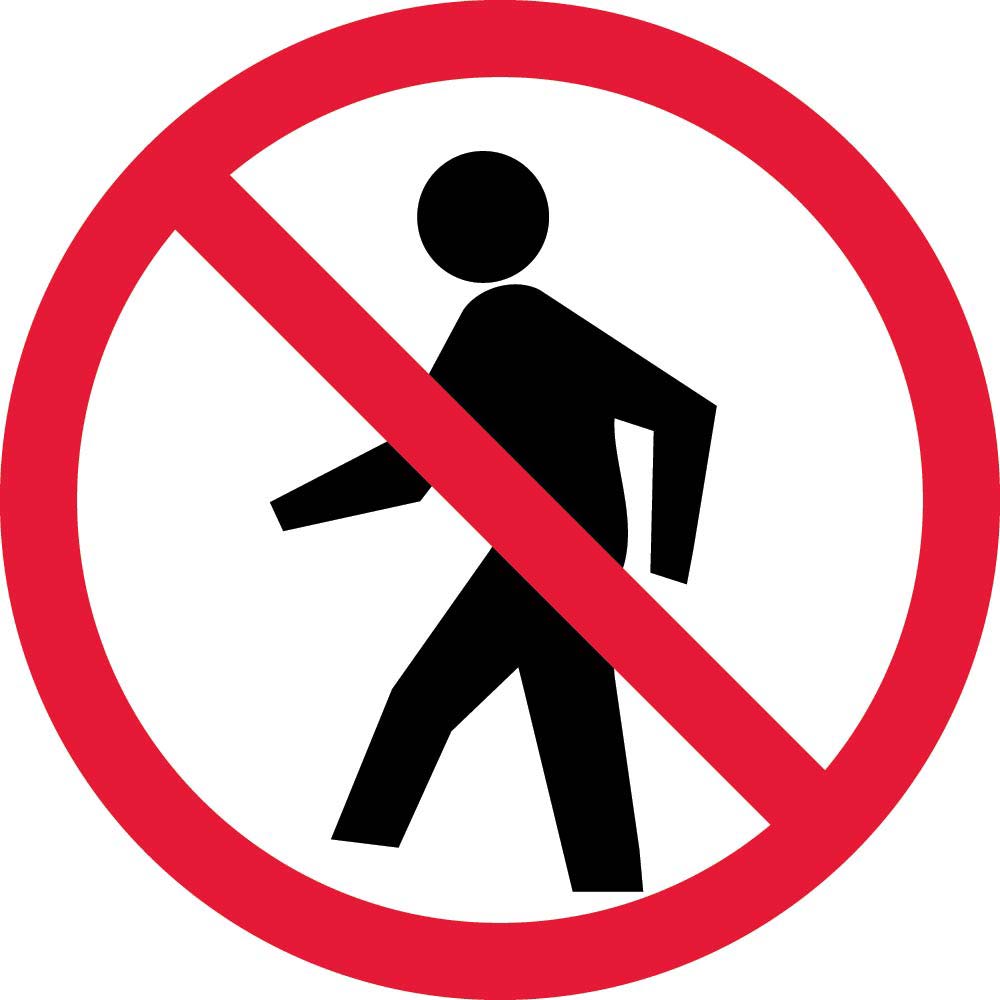 Graphic No Pedestrians Iso Label - 5 Pack-eSafety Supplies, Inc