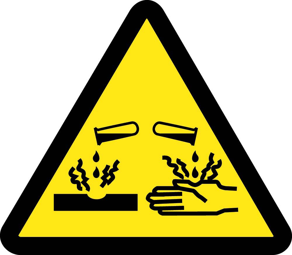 Graphic Corrosive Acid Hazard Iso Label - 5 Pack-eSafety Supplies, Inc