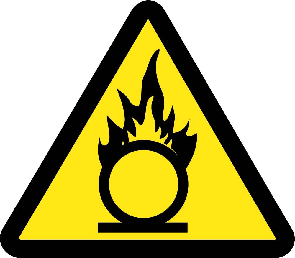 Graphic Oxidizing Materials Hazard Iso Label - 5 Pack-eSafety Supplies, Inc