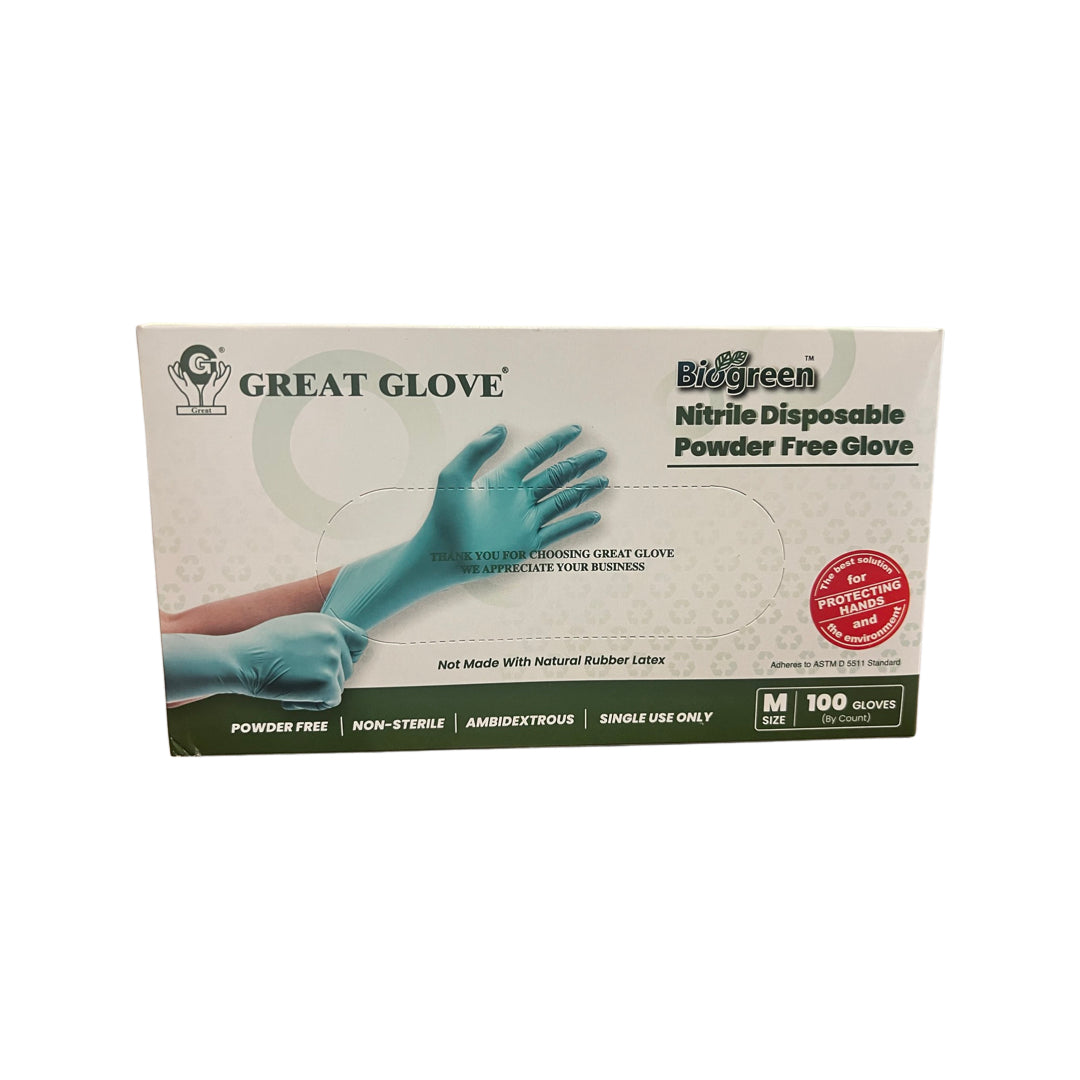 BIOGREEN SOFT Nitrile PF Glove (3.5g, BIODEGRADABLE) NEW!-eSafety Supplies, Inc
