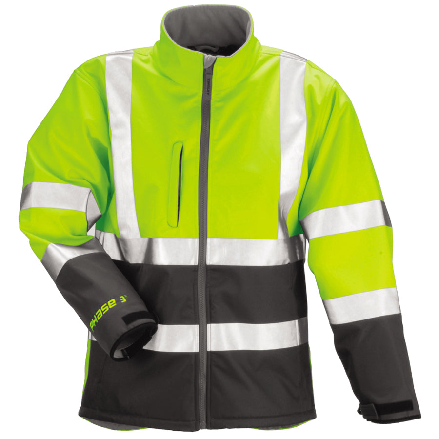 Phase 3™ Jacket – Fluorescent Yellow-Green-Charcoal Gray - Silver Reflective Tape-eSafety Supplies, Inc