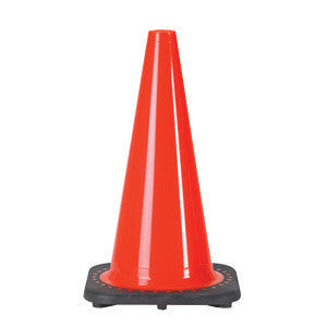 JBC 18" Orange PVC Revolution Series 1-Piece Traffic Cone With Black Base-eSafety Supplies, Inc