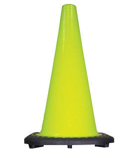 JBC 28" Lime PVC Revolution Series 1-Piece Traffic Cone With Black Base-eSafety Supplies, Inc