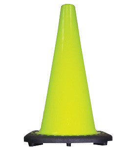 JBC 28" Lime PVC Revolution Series 1-Piece Traffic Cone With Black Base-eSafety Supplies, Inc