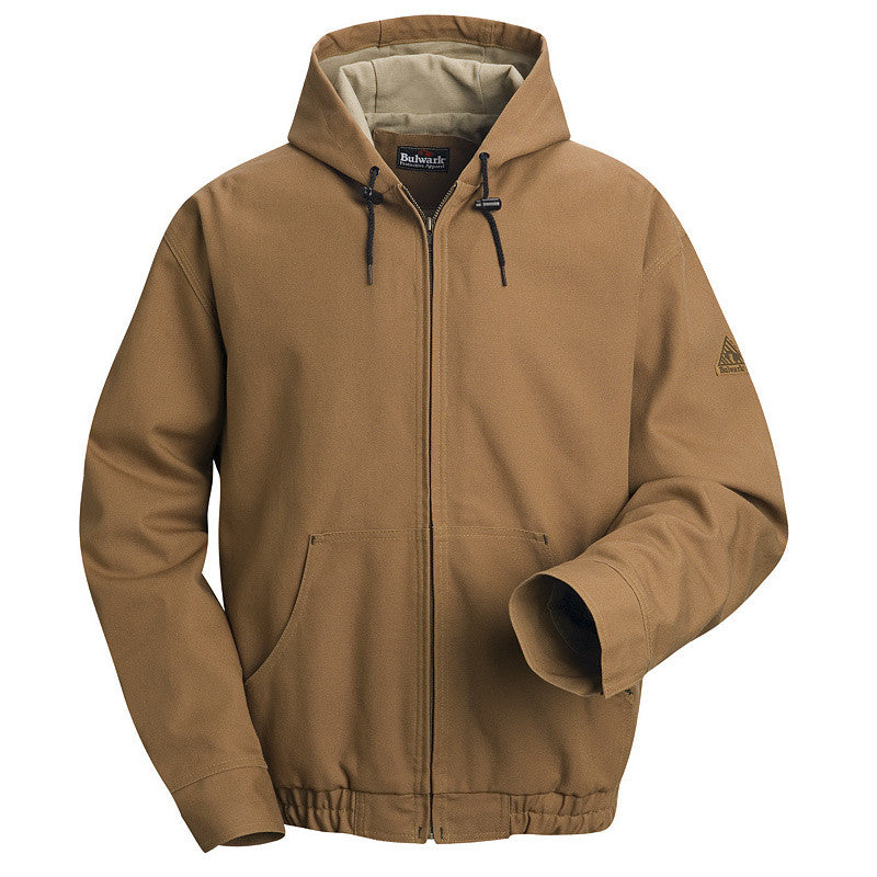 Bulwark - Brown Duck Hooded Jacket - EXCEL FR ComforTouch-eSafety Supplies, Inc