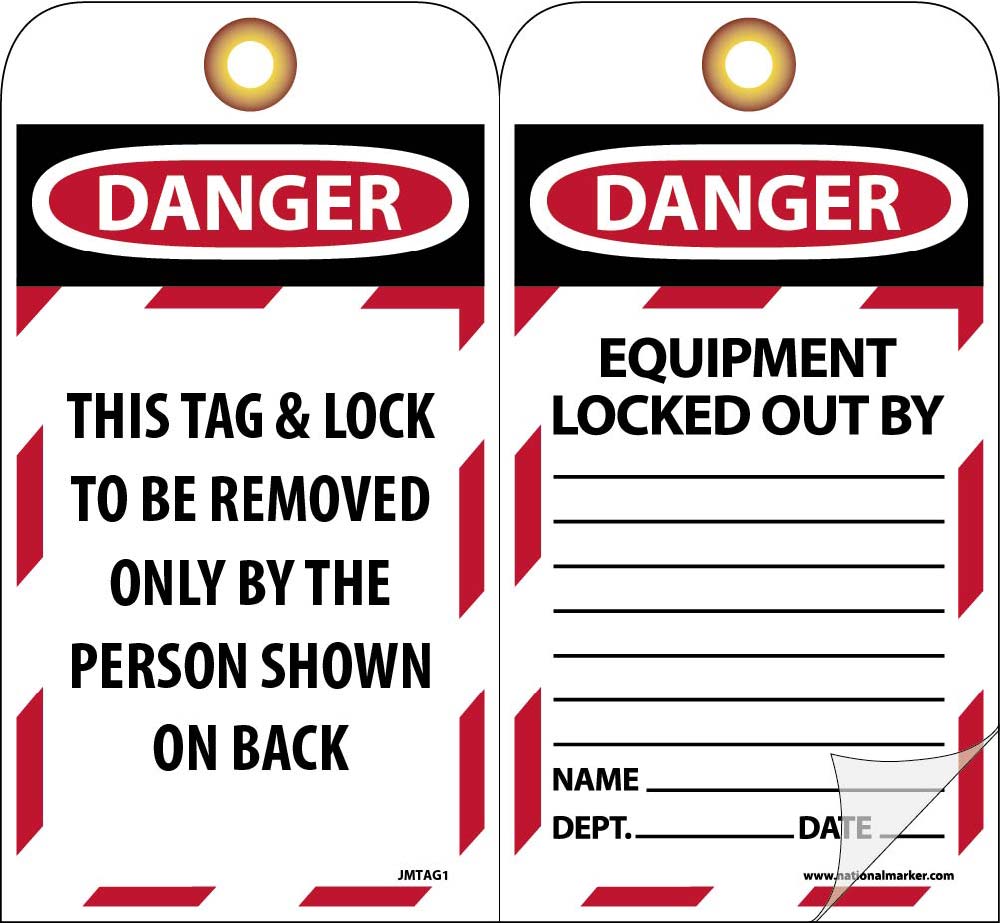 Danger Equipment Locked Out Tag - 10 Pack-eSafety Supplies, Inc